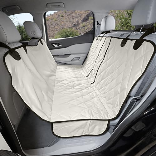 4Knines Dog Hammock for Full Size Trucks & Large SUVs (XL, Tan) – Bench Seat Covers for Trucks with 60/40 Split Seats - Armrest & Seatbelt Access – Waterproof, Easy Install, Machine Washable - color: Tan, size: Extra Large