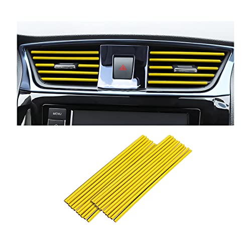 20 Pieces Car Air Conditioner Decoration Strip for Vent Outlet, Universal Waterproof Bendable Air Vent Outlet Trim Decoration, Suitable for Most Air Vent Outlet, Car Interior Accessories (Yellow) - color: Yellow