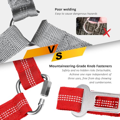 Removable Dog Seat Belt Harness for Car, 3 in 1 Pet Dog Car Seatbelt Leash, Retractable Restraint Secures to Vehicle Headrest & Adjustable Reflective Bungee Dog Seatbelt Tether, Red - color: 2PCS Red