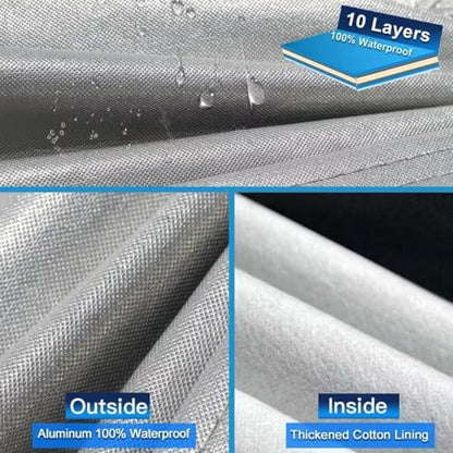 10 Layers SUV Car Cover Custom Fit for Toyota 4Runner (2002-2025) Waterproof All Weather for Automobiles, Full Cover Rain Sun UV Protection.Silver - size: Custom fit for Toyota 4Runner