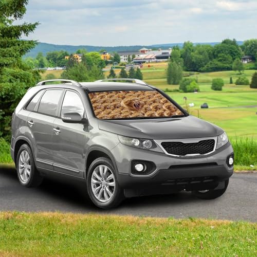 Custom Face Car Windshield Sun Shade Customized Foldable Front Window Sunshade UV Rays Protector Shield Vehicle Cover for Car Sedans SUV Trucks 57" X 30" - color: Customized Face