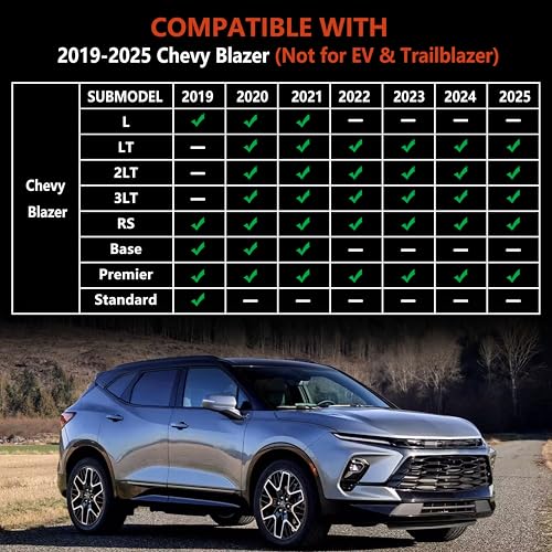 KARPAL Floor Mats for 2019-2025 2026 Chevy Blazer Gas Only (Not for EV & Trailblazer), All-Weather TPE Custom Fit Floor Liners Car Accessories - style: 2019-2026 | For Chevy Blazer Gas | Full Set