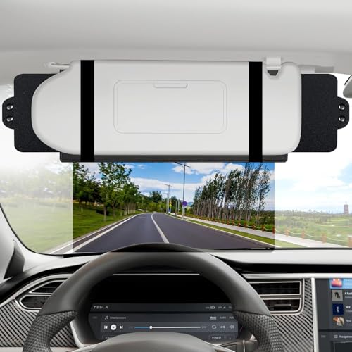 Veharvim Sun Visor Extender for Car with 2 Side Sunshade, Polarized UV400 Visor Extender Attachment for Car Visor with PC Lens,Anti-Glare for Safe Driving - color: Black, size: Universalb