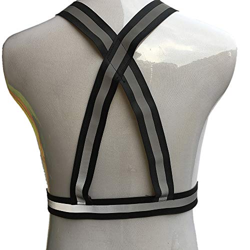 ZOJO Safety Vests,10 Packs | Lightweight, Adjustable & Elastic | Safety & High Visibility for Running, Jogging, Walking,Cycling | Fits Outdoor Clothing (Black) - color: 10pcs-black