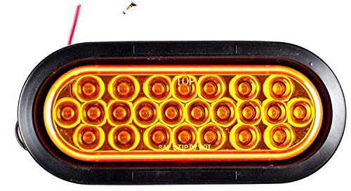 All Star Truck Parts 6" Oval LED Recessed Amber Strobe Light, 24 LED DOT/SAE Approved & Marked, Waterproof, Super Bright High Powered Strobe for Towing (With Grommet) - size: 1pc With Grommet