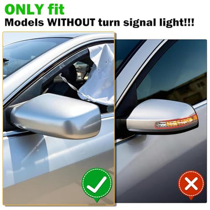 Moonlinks 1Pair Compatible with 2007 2008 2009 2010 2011 2012 Nissan Altima 2.5L Mirror Cover Replacement, Silver Left Driver Side & Right Passenger Side Door Rearview Side Clip-on Mirror Cap (Silver) - color: Pair Silver
