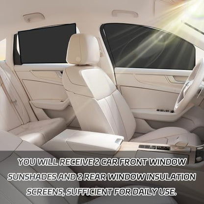 Driver Side Window Sun Shade 2PCS Car Magnetic Window Shades for Baby and Privacy, Car Windows Curtains Covers Front Side Glass 99% UV Protection Magnetic Blackout Windows Cover Tint - size: Blackout for Front