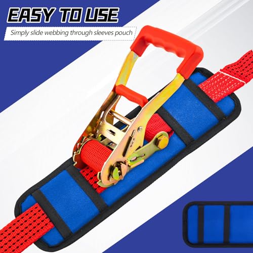 Seenelling 4 Pack Tie Down Strap Protector Sleeve Universal Protective Sleeves for Ratchet Straps Protective Strap Protector, Preventing Damage to Boat Trailers Kayaks Yacht Trucks, 4 x 12'' (Blue) - color: Blue