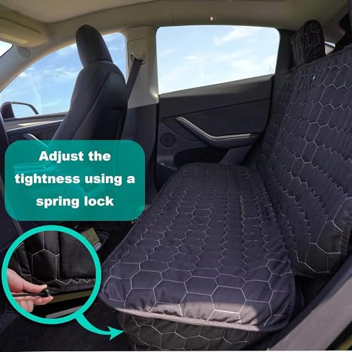 Meginc Dog Seat Covers for Tesla Model Y Back Seat Cover for Kids, Heavy Duty Bench Seat Cover with Headrest for Model Y, Non Slip Waterproof Durable Custom Fit Back Seat Covers for 2020-2025 Model y - size: Bench Seat Cover for Model y