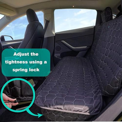 Meginc Dog Seat Covers for Tesla Model Y Back Seat Cover for Kids, Heavy Duty Bench Seat Cover with Headrest for Model Y, Non Slip Waterproof Durable Custom Fit Back Seat Covers for 2020-2025 Model y - size: Bench Seat Cover for Model y