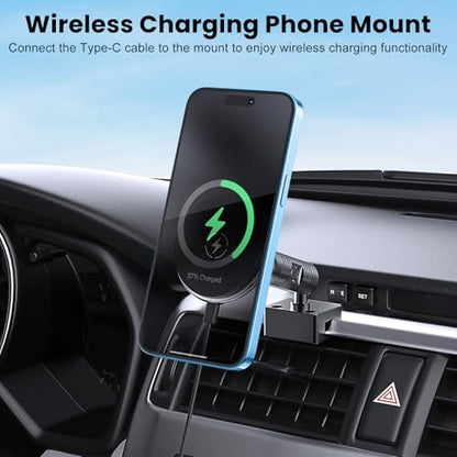 DIAMOOKY Metal Phone Mount for Toyota 4Runner 2024 2023 2022 2021 2020-2010 5th Gen 4runner Accessories Dash Cell Phone Holder W/Wireless Charging Adjustable Phone Stand Fit for All Smartphone - style: 2010-2024 (Wireless Charging)