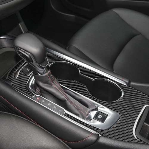 Black Carbon Fiber Compatible with Chevrolet/Chevy Malibu 2016 2017 2018 2019 2020 2021 2022 2023 2024 2025 Accessories Car Gear Frame Cover Gear Shift Box Cover Interior Trim Decal -A - color: Gear Shift Panel -a