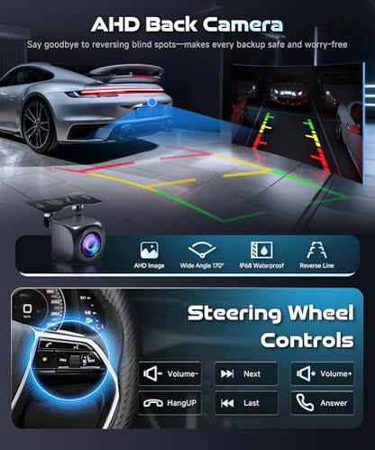 Android 15/4+64G Car Radio Double Din Car Radio with Wireless Carplay&Android Auto,7 inch 1280*720P IPS TouchScreen Car Audio Receivers with WiFi GPS EQ BT5.0 FM/RDS Radio Mirror Link AHD Rear Camera - style: style 2
