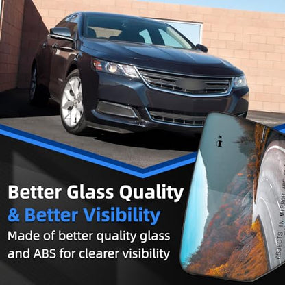 Passenger Side Mirror Replacement for Chevrolet Chevy Impala 2014 2015 2016 2017 2018 2019 2020 - Right Side Mirror Glass, Rear View Mirrors Glass with Power Heated & Blind Spot - size: Passenger Side (Right)