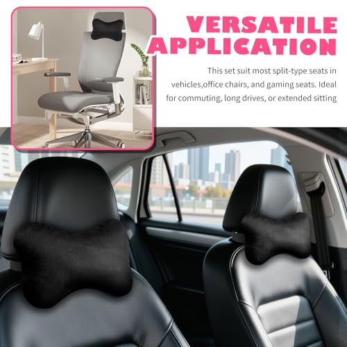 2PCS Soft Car Headrest Pillow,Ergonomic Car Neck Pillow for Driving Relief Neck Fatigue,Universal Cars Pillows Headrest for Cars Interior Accessories with Detachable Cover