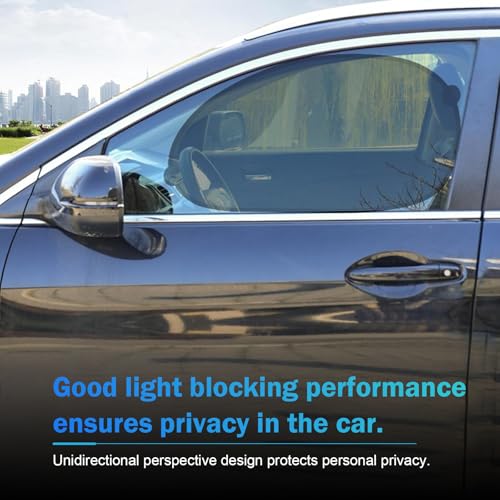 2 PCS Car Side Window Shades, Sun & Heat Blocking Shield for Baby Safety, One-way Mesh Privacy Cover with Suction Cups, Foldable Interior Protection Cover for Most Cars (Black)