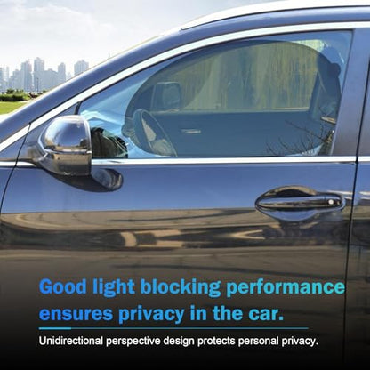 2 PCS Car Side Window Shades, Sun & Heat Blocking Shield for Baby Safety, One-way Mesh Privacy Cover with Suction Cups, Foldable Interior Protection Cover for Most Cars (Black)