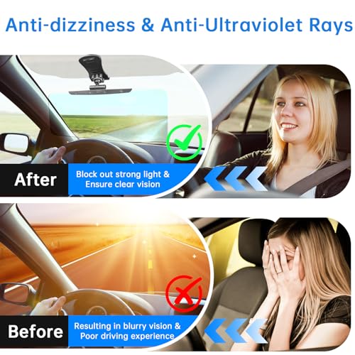 Sun Visor Extender for Cars, Upgraded Sun Visor Extender for Car Easy to Install, Universal UV400 Anti-Glare Protects from Glare, UV Rays, Snow Blindness for Safe Drivin, Clip on - size: Car Daytime-Upgraded