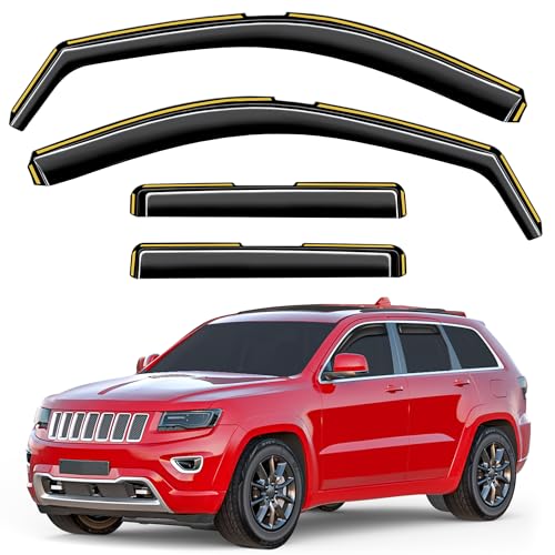 in-Channel Window Rain Guards Fit for Jeep Grand Cherokee(Limited) 2011-2021 Extra Durable Window Visors Window Deflectors Vent Visors Vent Shades Car Accessories-4 pcs 2-Q18 - size: Fit for 2011-2021 Jeep Grand Cherokee