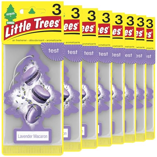 LITTLE TREES Car Air Freshener | Hanging Tree Provides Long Lasting Scent for Auto and Home | 24 Air Fresheners |Lavender Macaron - color: Lavender Macaron