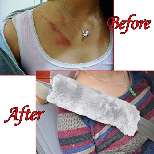 Soft Faux Car Seat Belt Cover Pad,Car Safety Seat Belt Strap Shoulder Pad for Adults and Children,Suitable for Car Seat Belt,Backpack,Shoulder Bag,Set of 2 (Gray) - color: Gray