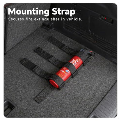 Ougist Roadside Emergency Car Kit with ABCK Fire Extinguisher for Vehicle, Intuitive Window Breaker, Protective Gloves & Triangles, Complete Car Emergency Kit for Breakdown & Fire Safety
