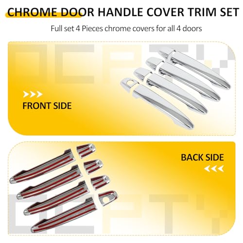 OCPTY 4PCS Door Handle Covers for 2008-2011 for Lexus GS450h/GS460,2003-2009 for Lexus GX470,2003-2009 for Toyota 4Runner,2006-2011 for Toyota Avalon Exterior Driver Side & Passenger Side Chrome