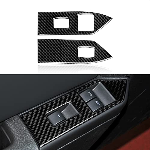Car Window Lift Switch Sticker Interior Trim Accessories Cover for Ford Mustang GT Shelby 2005 2006 2007 2008 2009 S197 Accessories Carbon Fiber Decal - color: Window Lift Switch