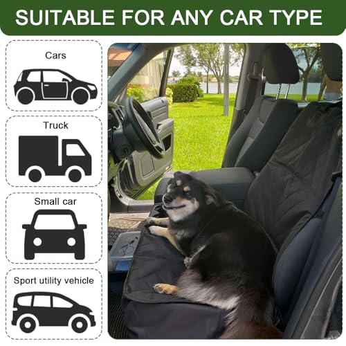 Waterproof Front Seat Car Cover, Car Seat Covers for Dogs, Nonslip Pet Passenger Seats Cover Protector, Car Accessories Scratch-Proof Pet Front Covers Universal Fit Most Auto Trucks SUVs