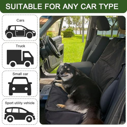 Waterproof Front Seat Car Cover, Car Seat Covers for Dogs, Nonslip Pet Passenger Seats Cover Protector, Car Accessories Scratch-Proof Pet Front Covers Universal Fit Most Auto Trucks SUVs
