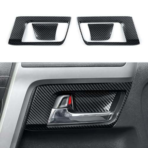 Car Door Handle ABS Sticker Carbon Fiber Decal Inner Cover Interior Trim Accessories for Toyota 4Runner SUV 2010-2025 Black - color: Inner Door Handle