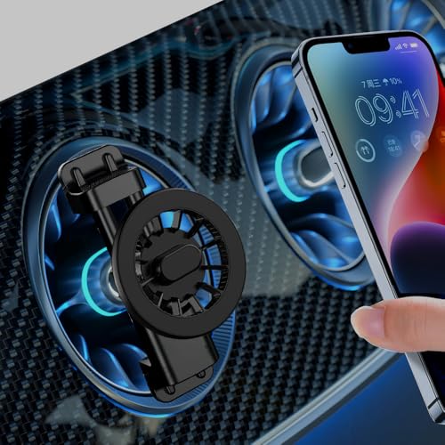 ICAILIN Round Air Vent Car Phone Mount, for Mercedes Benz (A/B/C/E/S-Class) & Jeep Wrangler (2007-2025 JL/JK/4XE/Gladiator), Compatible with MagSafe 20 Pieces of N52 Super Strong Magnets