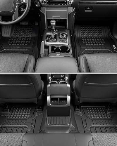 3W Floor Mats & Cargo Liner for 2024-2027 Toyota Land Cruiser Prado, TPE Custom Fit Floor Liner & Trunk Mats 1st &2nd Rows Car Mats & Cargo Mat - style: 7. Land Cruiser|24-27|Floor Mats&Cargo Liner
