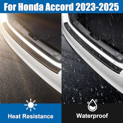 Rear Bumper Protector for 2023 2024 2025 Honda Accord | Easy Install No Bubble Guard | Flexible Carbon Fiber Texture | Anti-Scratch Trunk Lip Protection (39.76 x 3.34 in) - size: Honda Accord 11th Generation