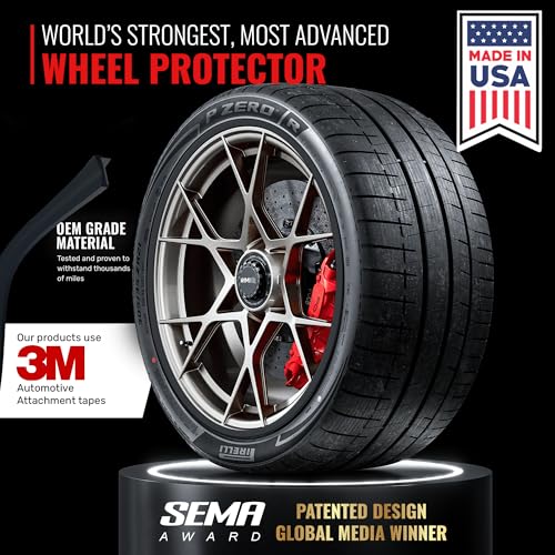 RIMiQ PROTECTiQ PRO Universal Rim Protection Trim - Curb Rash Guard with Award-Winning 3/8" Patented Design and Premium 3M Tape - Fits Up to 4X 24 Wheels, Cars, Trucks, SUVs - Black - color: Black, size: Protectiq Pro