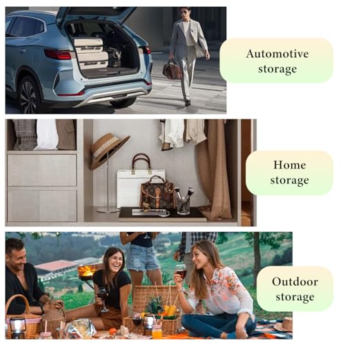 Car Trunk Backseat Organizer, Multi-Compartment Collapsible Trunk Organizer with Net Pockets, Waterproof Oxford Cloth Trunk Storage Box Cargo Container for SUV Car Truck