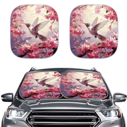 AFPANQZ 3D Hummingbird UV Protection Foldable Windshield Washable Sun Shades Universal Fit for Car Auto Sedan Truck SUVs Travel Outdoor Packing - color: 3D Hummingbird