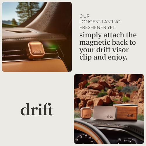 Drift Metal Vent Clip Starter Kit - Car Air Freshener - Scent Diffuser for Car - Metal Odor Eliminator - Open Air