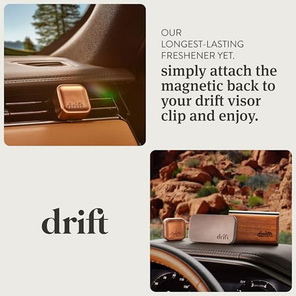 Drift Metal Vent Clip Starter Kit - Car Air Freshener - Scent Diffuser for Car - Metal Odor Eliminator - Open Air