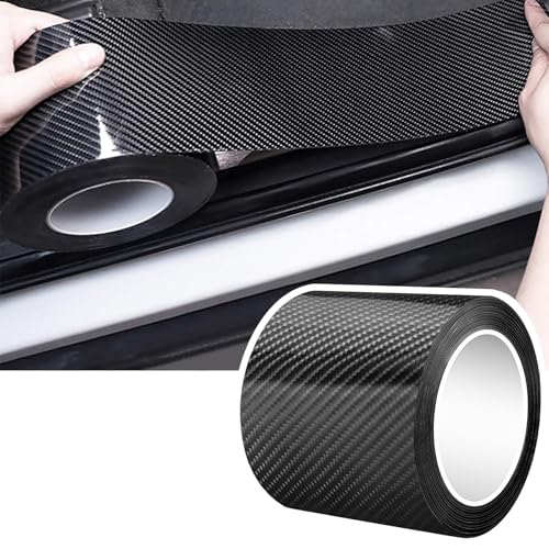 DGSL Car Door Edge Guards Door Sill Protector, 2.7In x 19.7Ft 5D Carbon Fiber Car Wrap Film, Vinyl Automotive Wrap Film Anti-Collision Fits for Most Car (Black) - color: Black, size: 2.7In x 19.7Ft