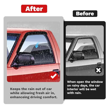 Canvcle Window Visors Rain Guards for 1994-2004 Chevrolet S10/GMC Sonoma Accessories, Outside-Mount Tape-On Side Window Wind Deflectors Vent Visors Shades Rainproof Black 2PCS - size: Chevrolet S10 1994-2004