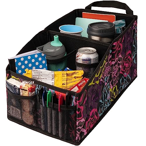 Lusso Gear Car Seat Organizer for Front or Backseat - Great for Adults & Kids, Features 9 Storage Compartments for Toys, Magazines, Tissues, Maps, Books, Documents, Games & More (Floral) - color: Floral
