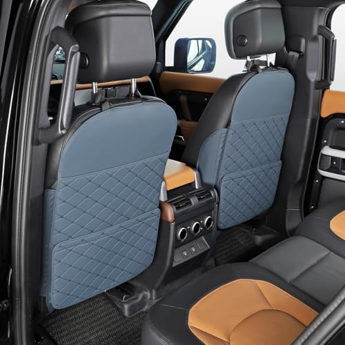 TAIKOO Seat Back Protector + Large Capacity Pocket Storage Organizer,Preventing the Impact of Children Stepping on the Seat Backrest (Blue) - color: Blue