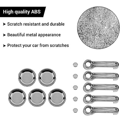Exterior Door Handle Cover Tailgate Handle Cover Recess Guard Compatible with 2007-2017 Jeep Wrangler JK JKU Sports Sahara Freedom Rubicon Unlimited, Chrome, 15PCs - color: Chrome