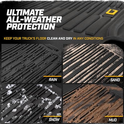 CAT® JustFit™ 3D Custom Fit Floor Mats for Dodge Ram 1500 Crew Cab 2009-2018, Dodge Ram 2500/3500 Crew Cab 2010-2018, Classic 2019-2024 - Heavy Duty Floor-Liner Protection Laser Measured - style: Dodge Ram 1500 Crew Cab (2009-2018)/ Dodge Ram 2500/3500 Cr