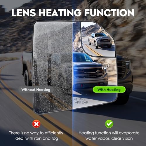 Passenger Right Side Heated Blind Spot Mirror Glass Fit for 2015-2020 Ford F-150, Side View Mirror Glass, Replacement for FL3Z17K707A - size: Passenger Side(Right)