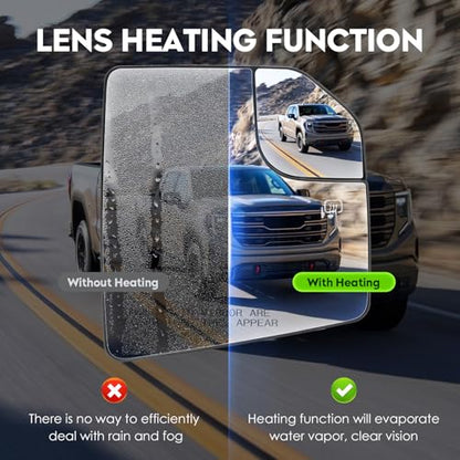 Passenger Right Side Heated Blind Spot Mirror Glass Fit for 2015-2020 Ford F-150, Side View Mirror Glass, Replacement for FL3Z17K707A - size: Passenger Side(Right)