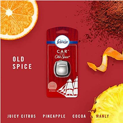 Febreze Car Odor-Eliminating Air Freshener Vent Clip, Original Old Spice Scent, 1 count - size: 0.07 Fl Oz (Pack of 1)