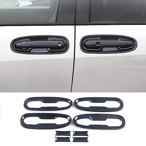 Car Accessories Fit for Toyota Sienna 2021 2022 2023 2024 2025 2026 Exterior Door Handle Bowl Protector Cover Trims (Carbon Fiber) ABS 8 PCS