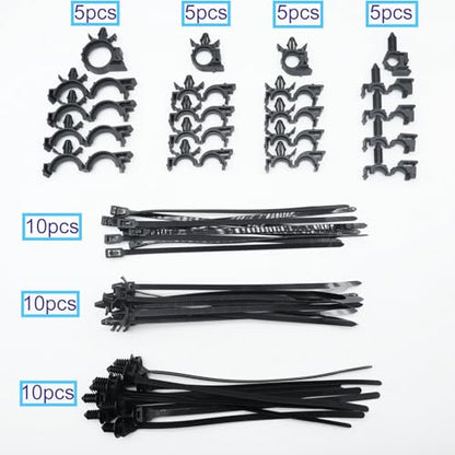 Universal Push Mount Cable Zip Tie with Automotive Wire Loom Clips Kit, Car Engine Bay Replacement Parts for Trucks Cars (50pcs) - color: Style a, size: 50